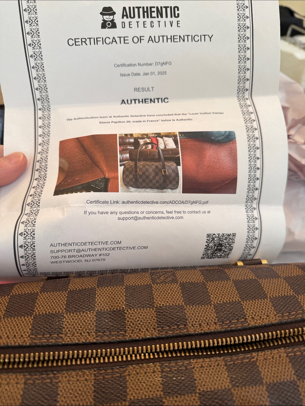 Louis Vuitton Authentic Papillon handbag in Damier Ebene Checkerboard Canvas 26 - Picture 5 of 17